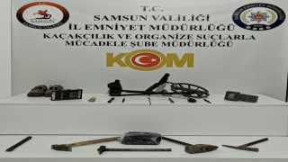 Samsunda 2 kişi define arama malzemesiyle yakalandı