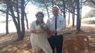 Saros Körfezinde nikah kıydılar