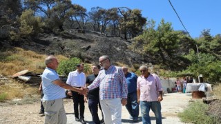 Şehzadelerden orman yangını çıkan mahallede inceleme