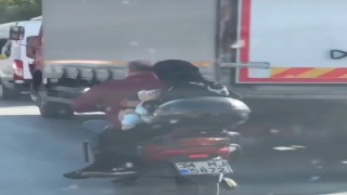 Sultanbeylide bir motosiklette 4 kişi: O anlar kamerada