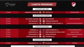 Süper Ligde 3. ve 4. haftanın programları açıklandı