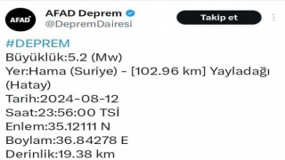 Suriyedeki 5,2lik deprem Hatayda hissedildi
