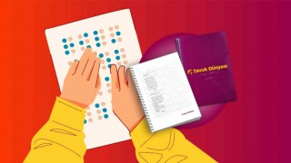 Tavuk Dünyasından görme engelli misafirler için Braille alfabeli menü