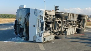 Tekirdağda işçi servisi kazası: 11 yaralı