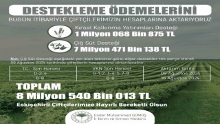 Üreticiye 8 milyon 540 bin 13 liralık tarımsal destek