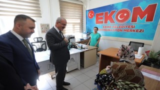 Vali Ömer Toramandan, Ezine Belediye Başkanı Güray Yüksele iade-i ziyaret