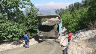 Yürüme engelli torunların konforlu ulaşımı için evinin yollarına beton döküldü