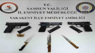 3 ruhsatsız silah ele geçirildi