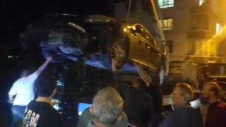 Ankarada el freni çekilmeyen otomobil uçuruma yuvarlandı