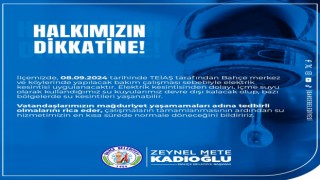 Bahçe'de Elektrik ve Su Kesintisi Yaşanacak