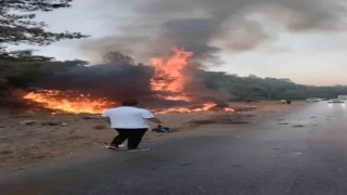 Bodrumda motosikletle çarpışan araçta yangın çıktı: 1 ölü, 2 yaralı