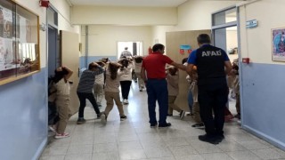 Çağlayan İlkokulunda deprem tatbikatı yapıldı