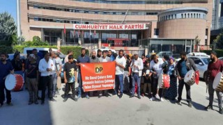 CHP Genel Merkezi önünde davullu, zurnalı eylem