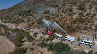 Dağ yangını tatbikatı gerçeğini aratmadı