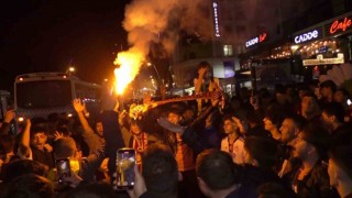 Erzurumda Galatasaray taraftarının galibiyet coşkusu