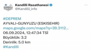 Eskişehirde 3.2 şiddetinde deprem
