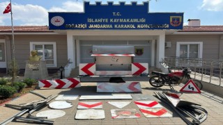 Gaziantepte levha çalan şüpheli yakalandı