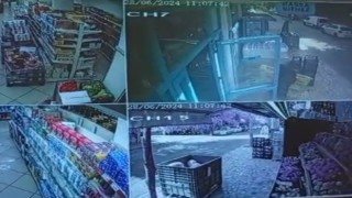Kartalda bir markette palet hırsızlığı kamerada