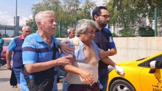 Kazada eşini kaybeden adam, cenazeyi almaya sargılarla geldi