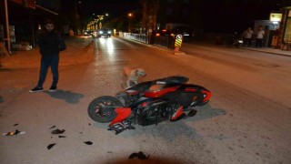 Keşanda devrilen motosikletten düşen sürücü yaralandı