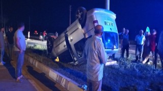 Kontrolden çıkan araç takla attı: 2si çocuk 3 yaralı