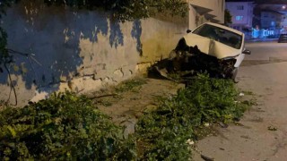 Kontrolden çıkan otomobil ağaca çarptı: 1 yaralı