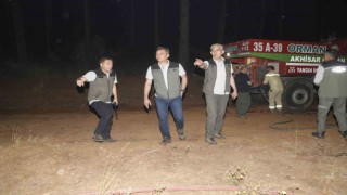 Menteşedeki orman yangınında çalışmalar gece boyunca sürdü