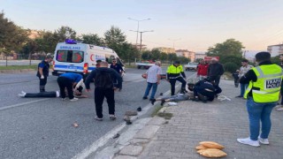 Motosiklet yayaya çarptı