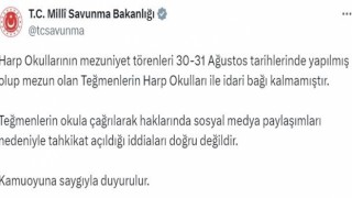 MSB: “Teğmenlere tahkikat açıldığı iddiaları doğru değildir”