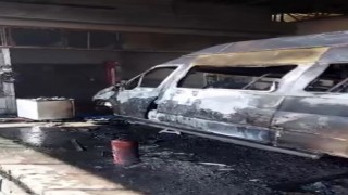 Öğrenci servisi alevlere teslim oldu