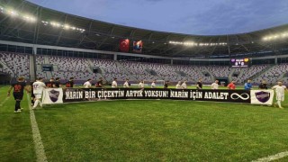 Orduda maç öncesi Narin pankartı