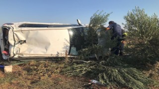Otomobil şarampole devrildi: 2 yaralı