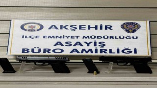Polisin operasyon yaptığı araçta tabanca ve mermi ele geçirildi