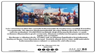 Uşak Üniversitesi Rektörü Savaş, 1 Eylül mesajı yayımladı