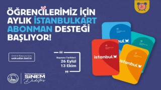 Üsküdar Belediyesinden öğrencilere İstanbulkart abonman desteği