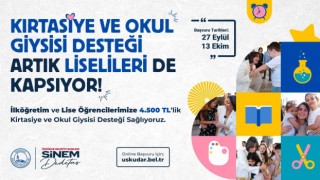 Üsküdar Belediyesinin ilköğretim ve lise öğrencilerine kırtasiye ve okul giysisi desteği sürüyor