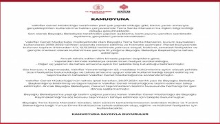 Vakıflardan ‘Terra Santa Manastırına ilişkin açıklama