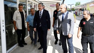 Vali Yılmaz, Konteyner Çarşıda İncelemelerde Bulundu