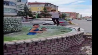 Yozgatta çocukların süs havuzunda tehlikeli oyunu