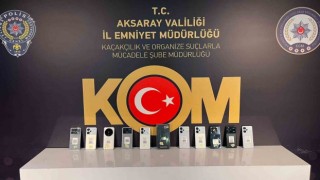 Aksarayda iş yerinde 11 adet kaçak cep telefonu ele geçirildi