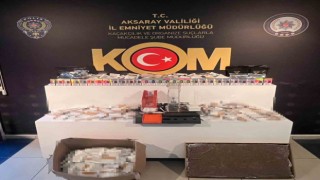 Aksarayda kaçak sigara deposuna baskın: 1 gözaltı