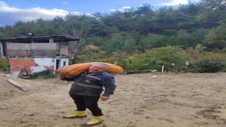Bahçesinde yetişen kabağı görünce şaşkınlığını gizleyemedi