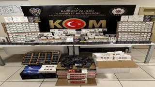Bayburtta kaçak sigaralara el konuldu