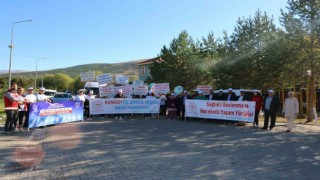 Bayburtta sağlık yaşama dikkat çekmek için yürüyüş yapıldı