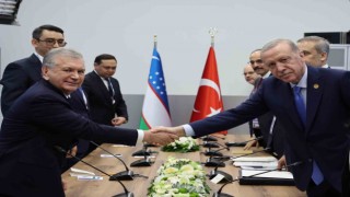 Cumhurbaşkanı Erdoğan, Özbekistan Cumhurbaşkanı Mirziyoyev ile görüştü