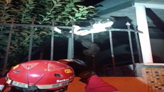Demir korkuluklara sıkışan kediyi itfaiye kurtardı