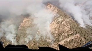 Denizlide orman yangınının 3. gününde helikopterle mücadele devam ediyor