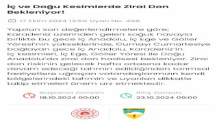 Denizliye zirai don uyarısı