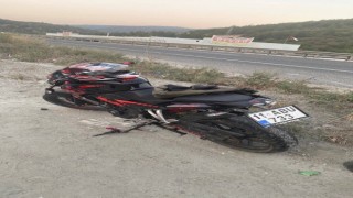 Devrilen motosikletin sürücüsü yaralandı