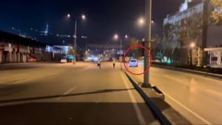 Ekipleri görünce ters şeritten kaçtı
